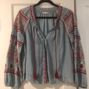 Zara embroidered blouse